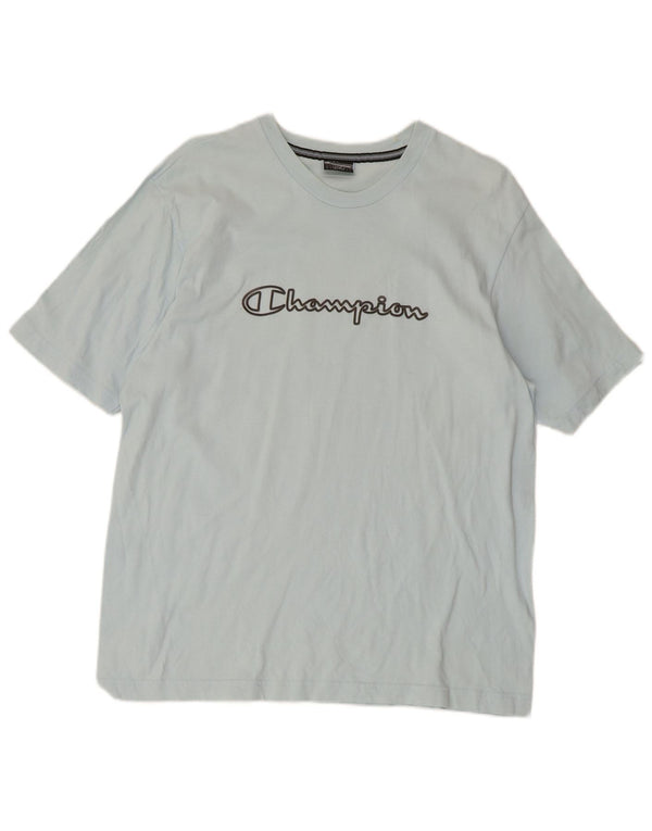 Camiseta masculina estampada Champion grande azul