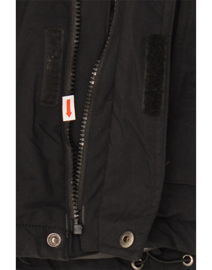 Jaqueta corta-vento masculina EDDIE BAUER com capuz Reino Unido 38 médio preto nylon