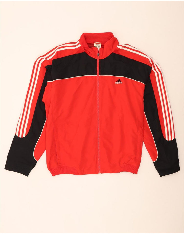 Adidas Mens Tracksuit Top Jacket UK 48/50 XL Vermelho Colorblock Poliéster