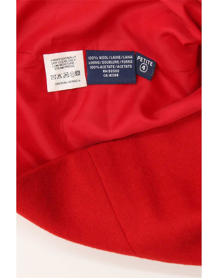 Jaqueta blazer feminina vintage de 2 botões US 4 pequena lã vermelha