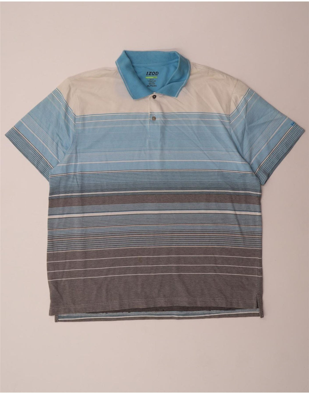 Camisa polo masculina de golfe Izod 2XL algodão listrado multicolorido