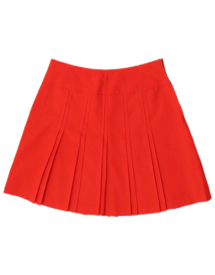 Mini saia plissada feminina vintage IT 40 pequena W26 vermelha