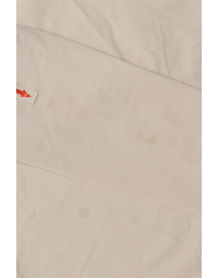 Top feminino Zara manga comprida UK 12 algodão branco médio