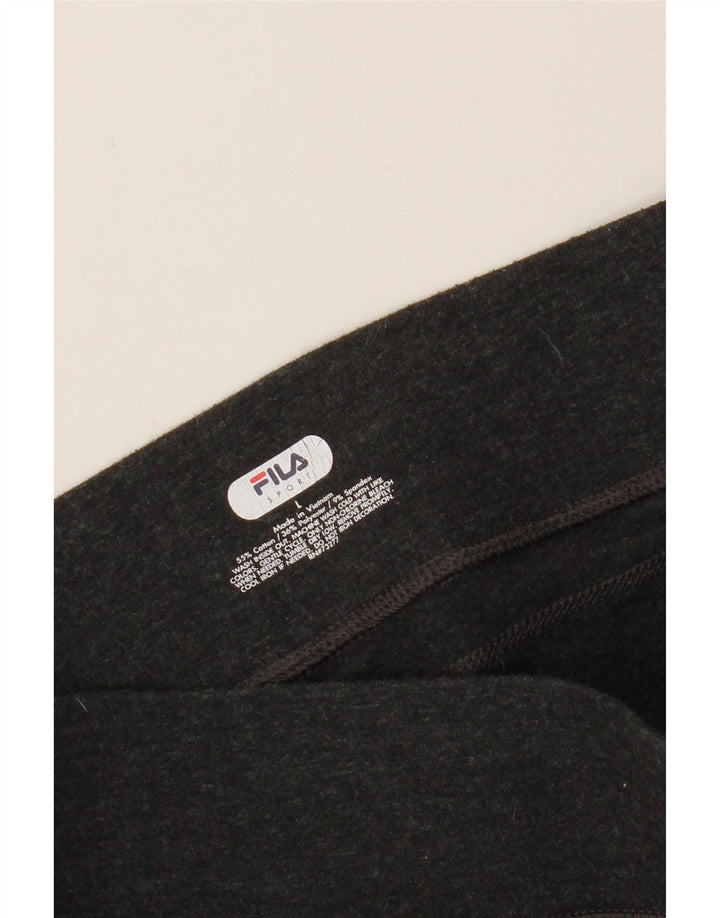 FILA Womens Capri Leggings UK 16 Large  Black Cotton Vintage Fila and Second-Hand Fila from Messina Hembry 