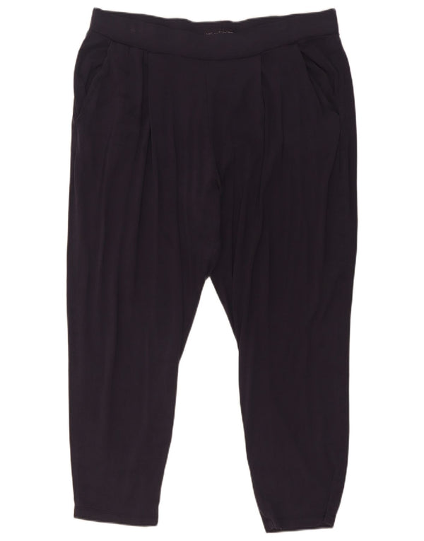 Calças cortadas cônicas femininas Marks & Spencer Reino Unido 18 XL W34 L25 azul marinho