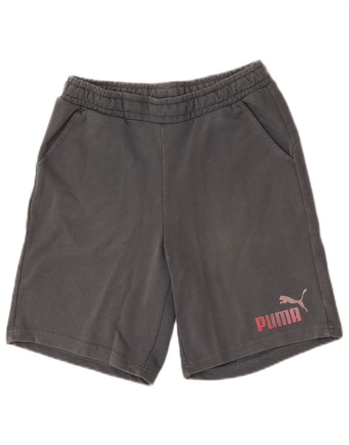 Shorts esportivos gráficos Puma Boys 11-12 anos cinza