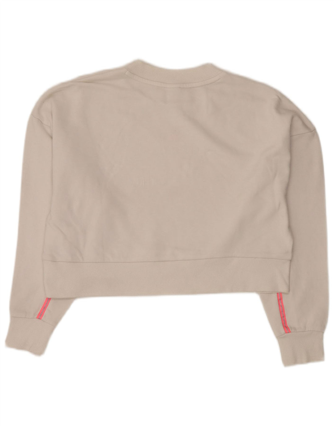 PUMA Womens Crop Oversized Moletom Jumper Reino Unido 14 Médio Algodão Branco