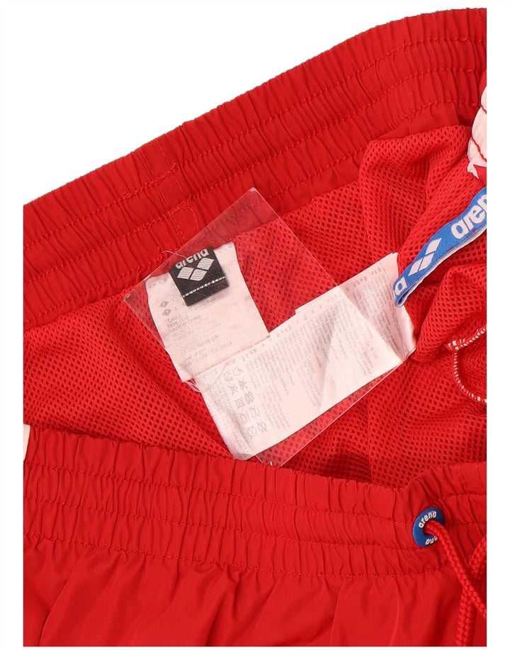 Arena Mens Graphic Natação Shorts Grande Poliéster Colorblock Vermelho