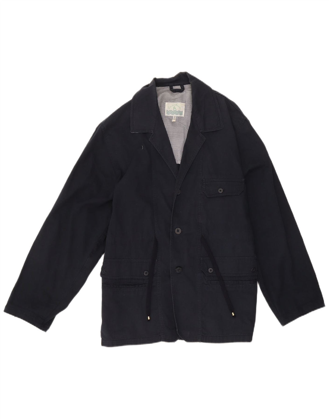 Casaco corta-vento vintage para meninos 14-15 anos algodão azul marinho