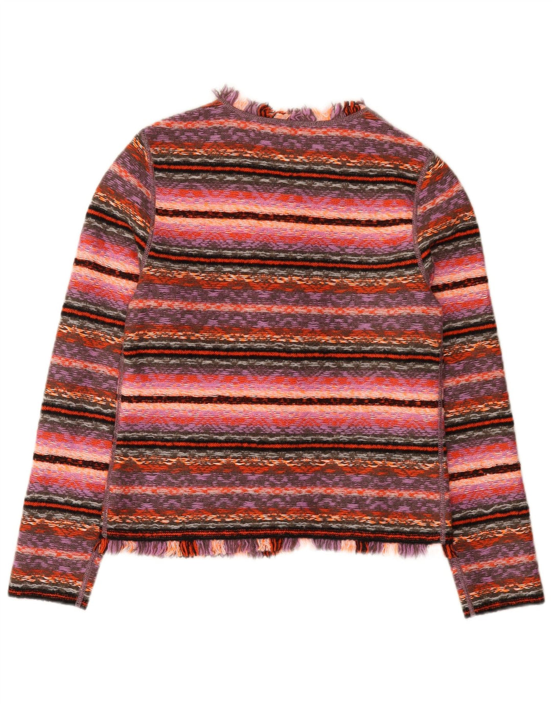 Suéter cardigã feminino Marccain EUA 2 XS lã geométrica rosa