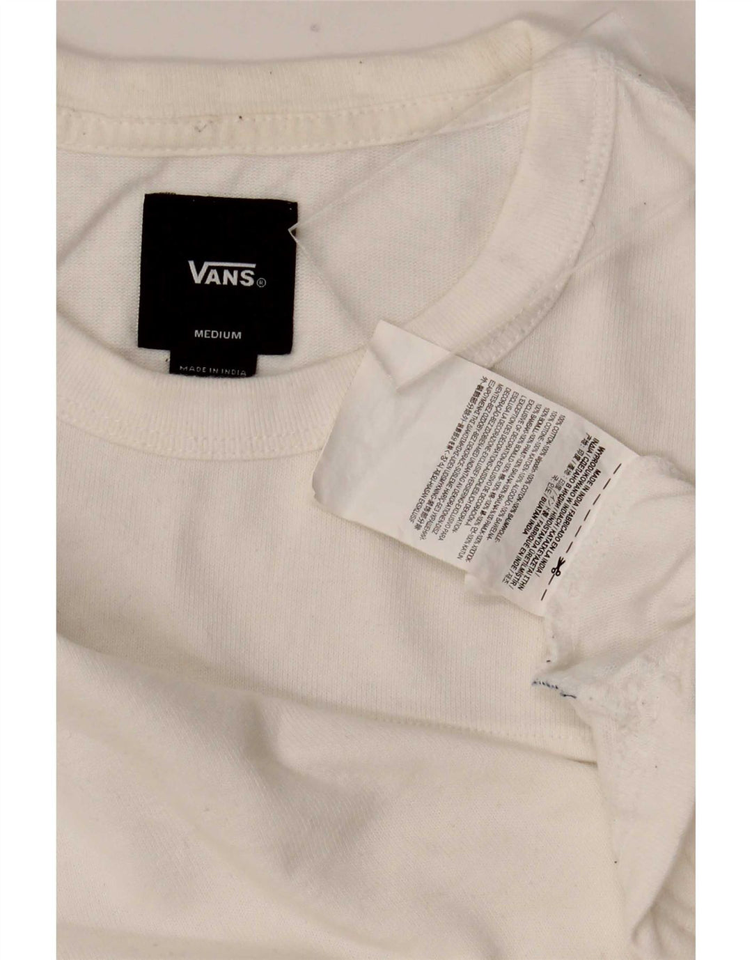 Vans Camiseta masculina gráfica Top médio branco colorblock algodão