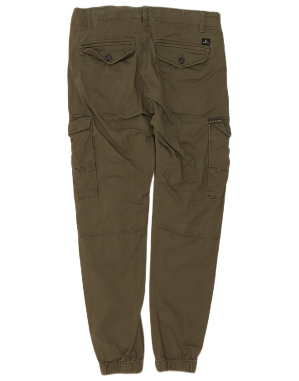 Calça cargo masculina Jack & Jones Paul Tapered Joggers W31 L28 algodão cáqui