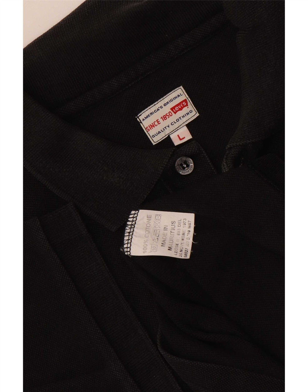 Camisa polo masculina Levi's grande de algodão preto