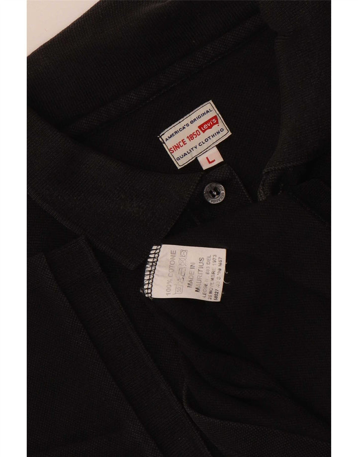 Camisa polo masculina Levi's grande de algodão preto
