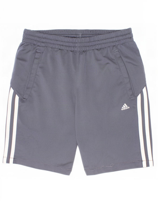 Shorts esportivos masculinos Adidas 11-12 anos cinza poliéster