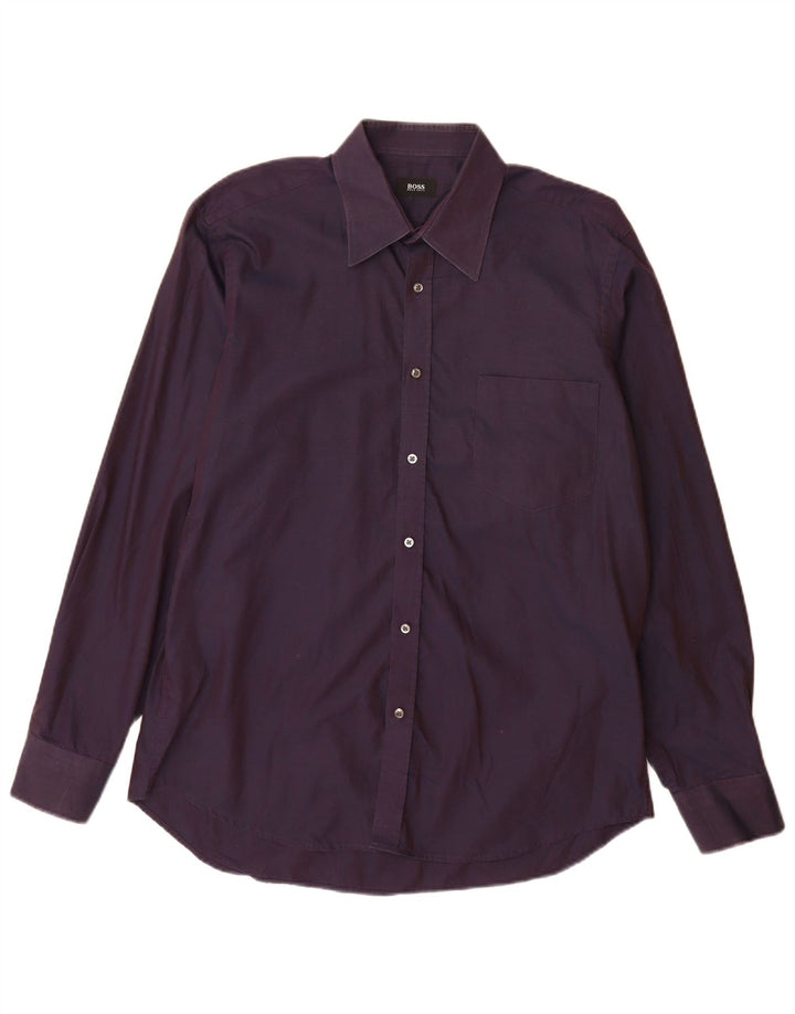 Camisa masculina Hugo Boss tamanho 41 16 grande algodão roxo