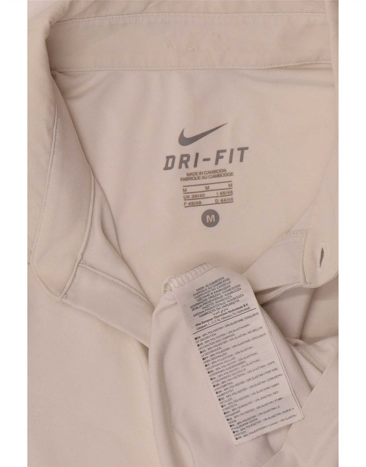 Camisa polo masculina Nike Dri Fit UK 38/40 médio branco colorblock poliéster