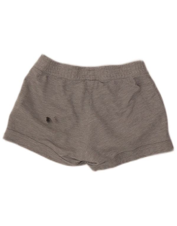 Shorts esportivos femininos Adidas UK 12 algodão cinza médio