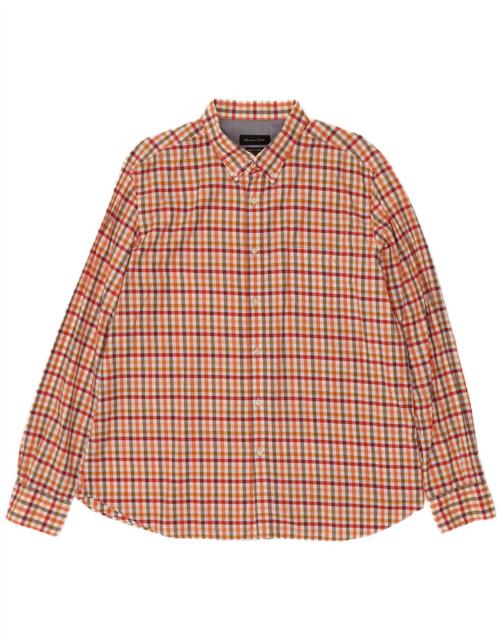 Camisa masculina Massimo Dutti 2XL xadrez amarelo