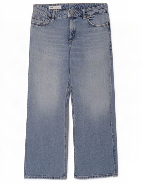 Calça jeans reta feminina Zara EU 36 XS W26 L29 Azul