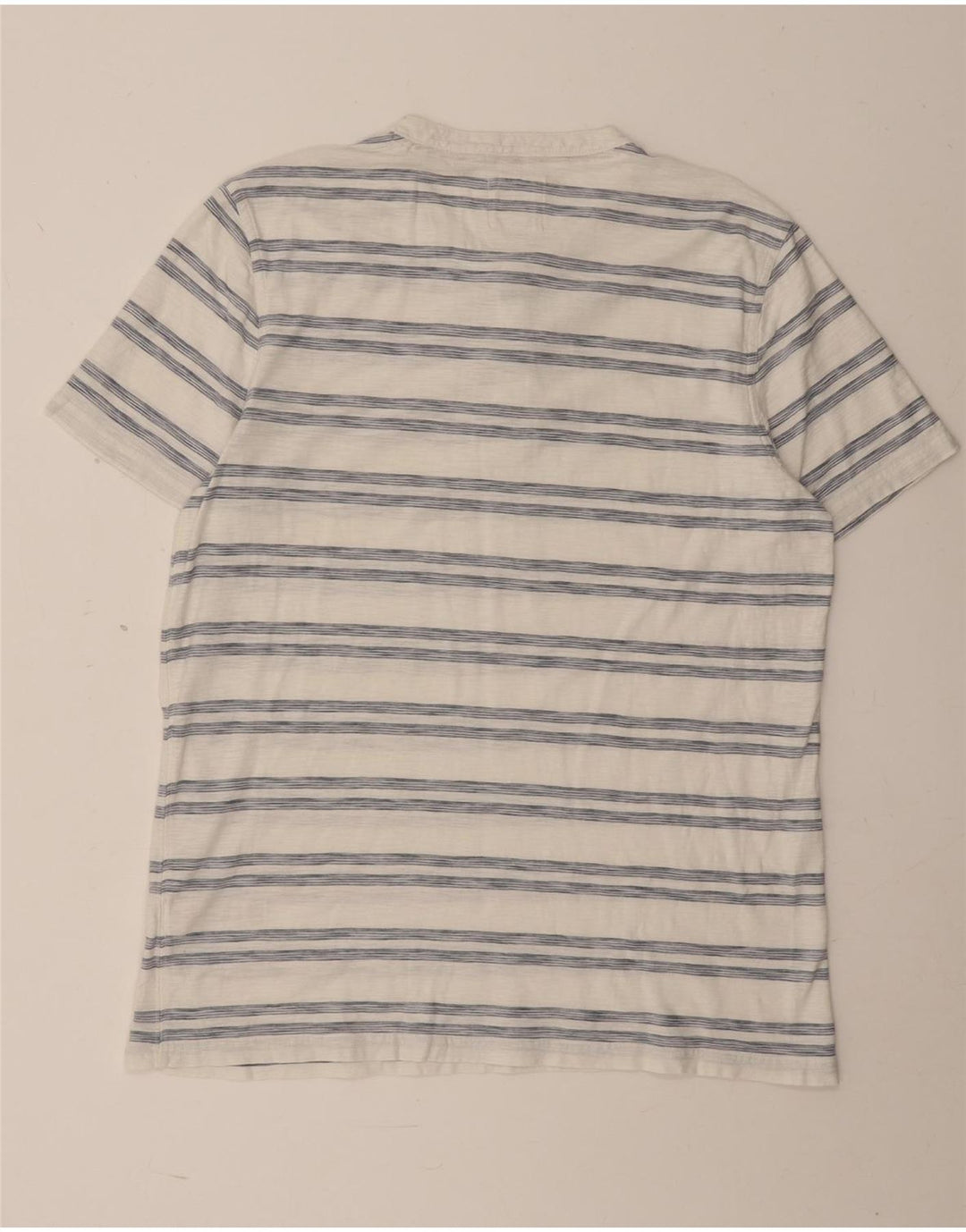Camiseta masculina Fat Face Top grande algodão listrado branco