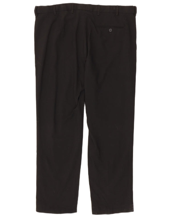 Calça chino masculina Marks & Spencer de ajuste regular W38 L29 poliéster preto