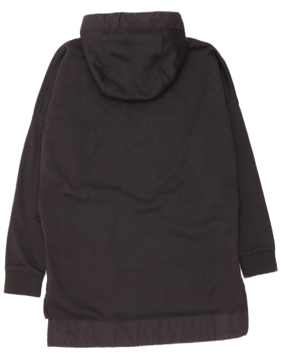 Jumper com capuz Nike feminino oversized Longline UK 10 pequeno poliéster preto