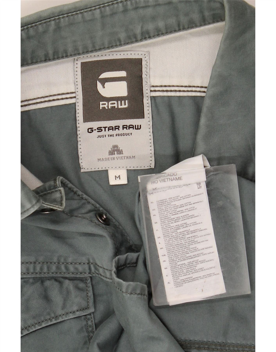 Camisa masculina G-STAR de algodão azul médio