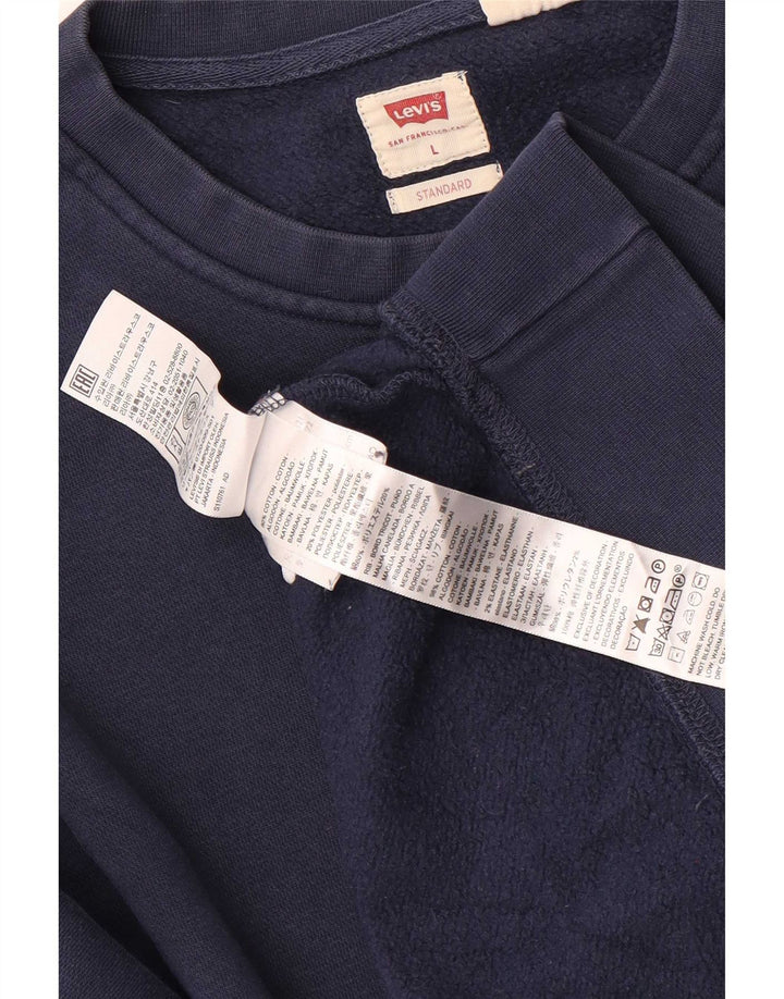 Suéter de moletom padrão masculino Levi's grande algodão azul marinho
