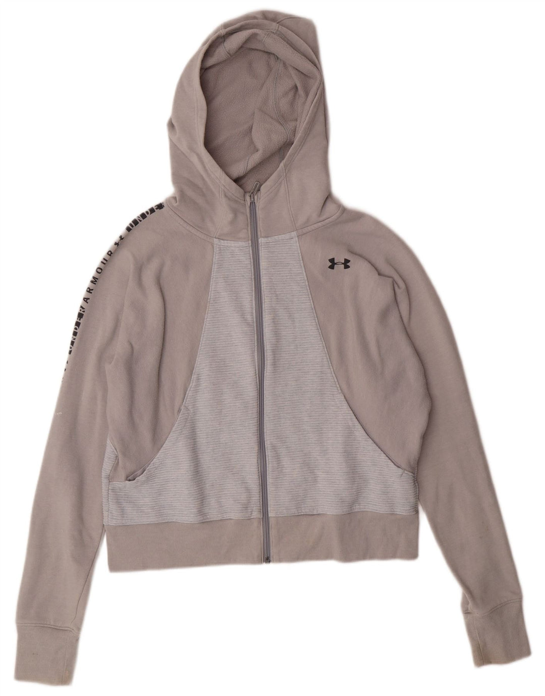 Suéter feminino com capuz e zíper UNDER ARMOUR UK 16 grande cinza