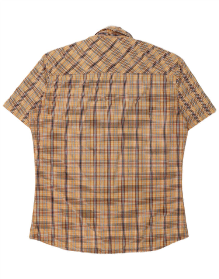 Camisa masculina de manga curta Marlboro Classics 2XL xadrez bege