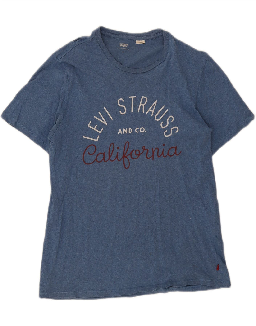Camiseta feminina gráfica Levi's Top UK 12 algodão azul médio