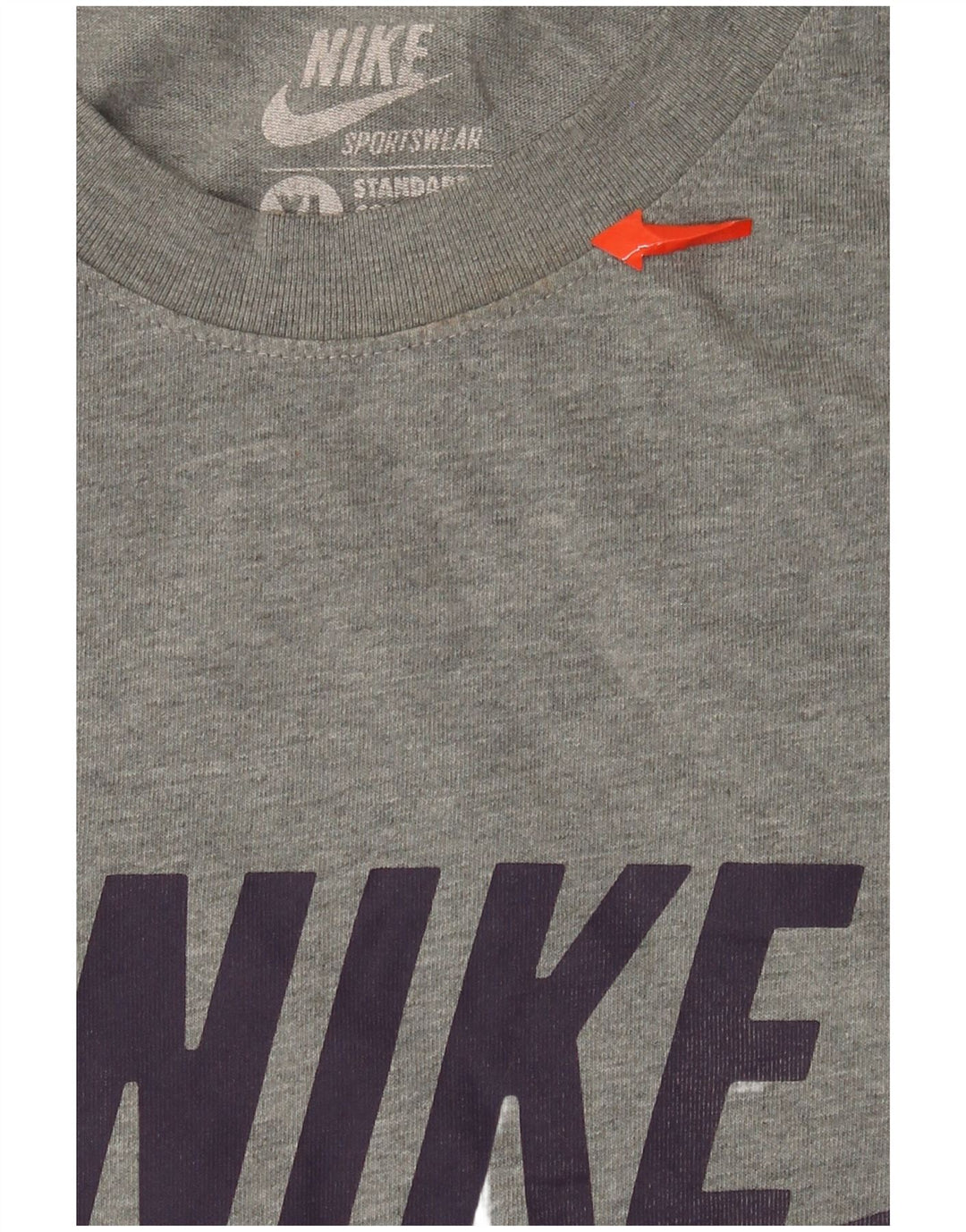 Camiseta Nike masculina gráfica Top XL cinza manchado de algodão