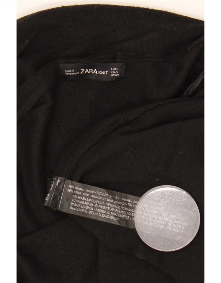 Suéter cardigã aberto feminino Zara Reino Unido 10 pequeno viscose preta