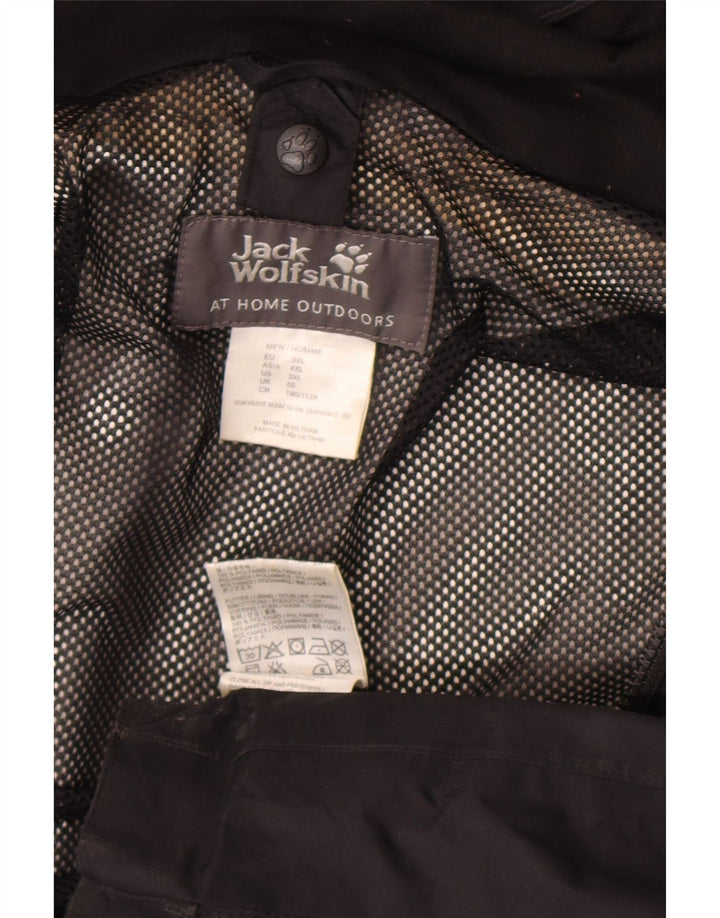 Jaqueta de chuva masculina Jack Wolfskin com capuz UK 50 3XL poliamida preta