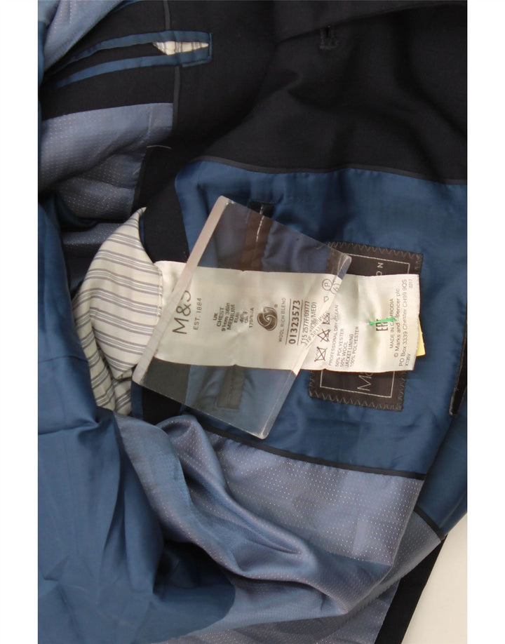 Jaqueta blazer masculina de 2 botões MARKS & SPENCER Reino Unido 36 pequena azul marinho