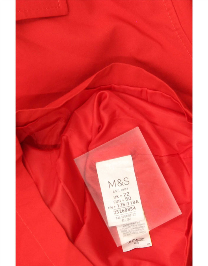 Casaco curto feminino Marks & Spencer Reino Unido 22 3XL poliéster vermelho