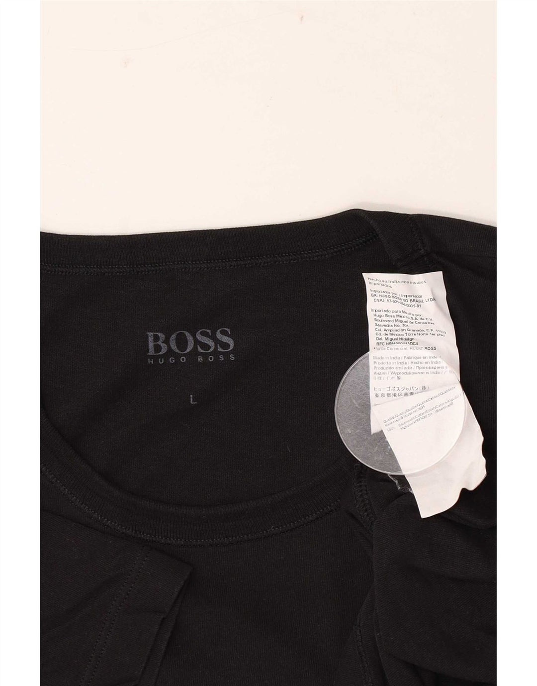 Camiseta masculina Hugo Boss grande algodão preto