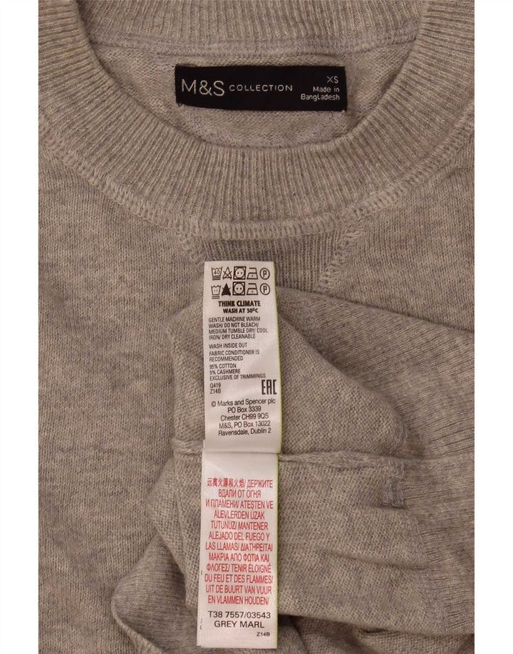 Suéter masculino Marks & Spencer com gola redonda XS algodão cinza