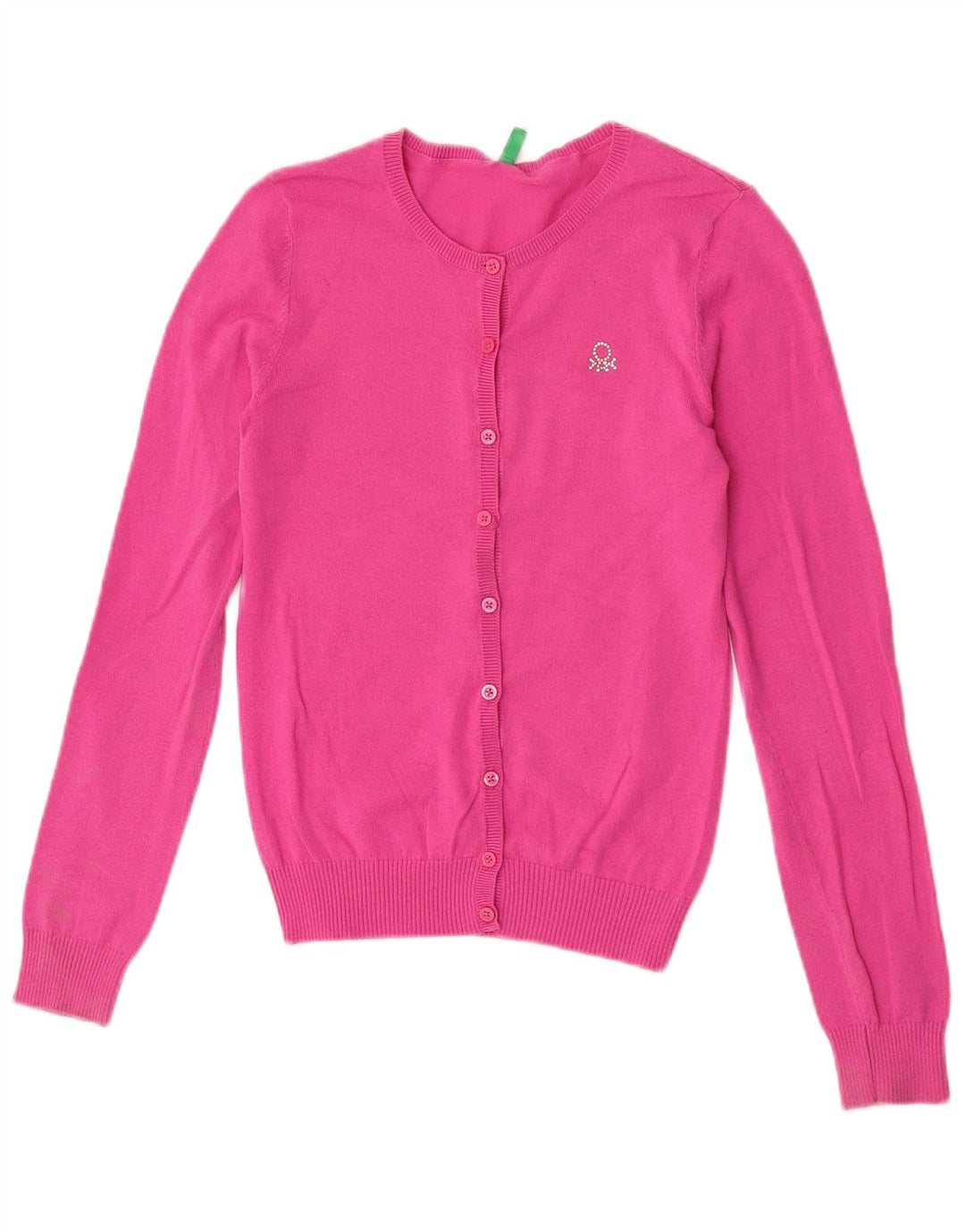 Suéter Cardigan Feminino Benetton UK 8 Pequeno Rosa