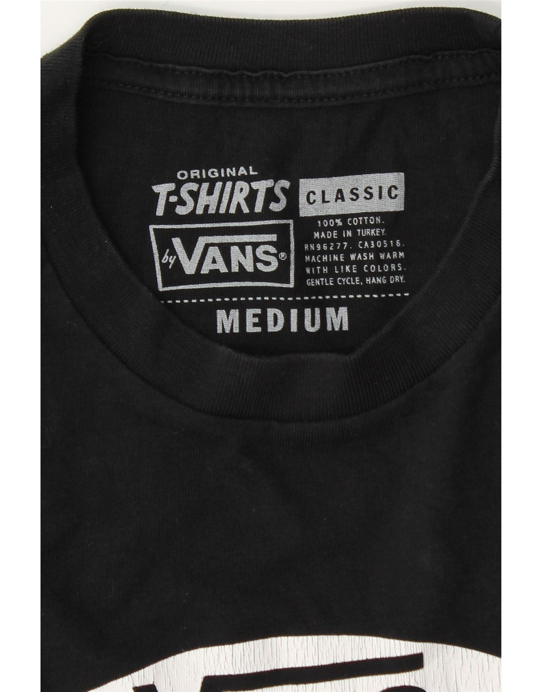 VANS Masculino Classic Fit Graphic Top Manga Longa Médio Algodão Preto