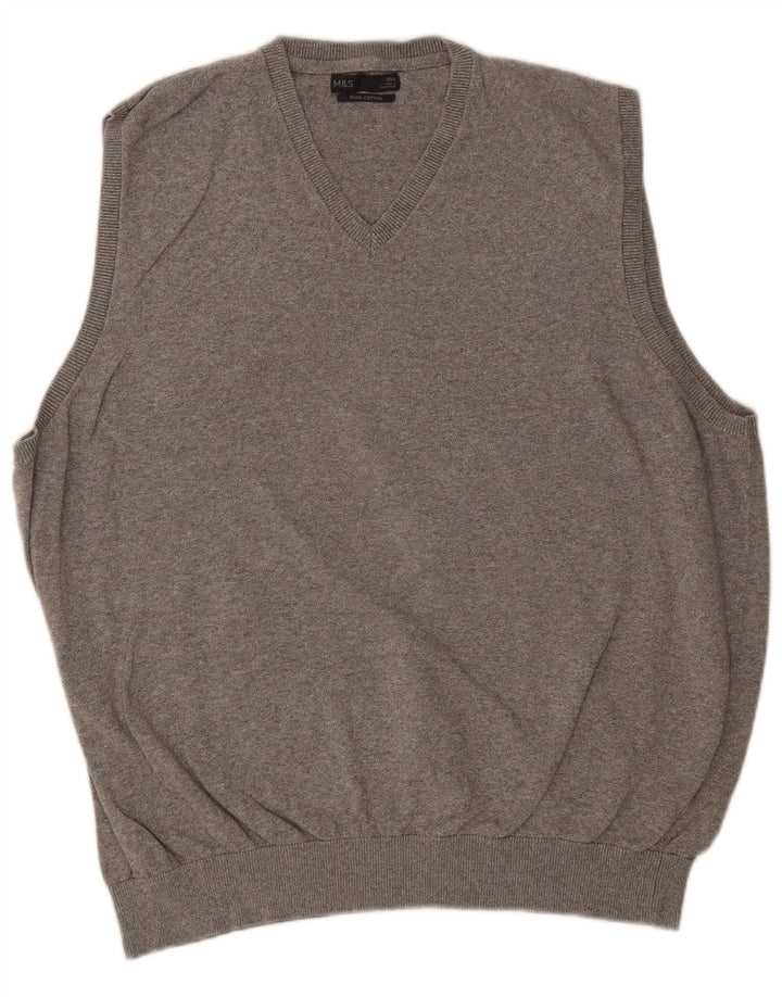 Regata masculina Marks & Spencer com colete 2XL algodão cinza