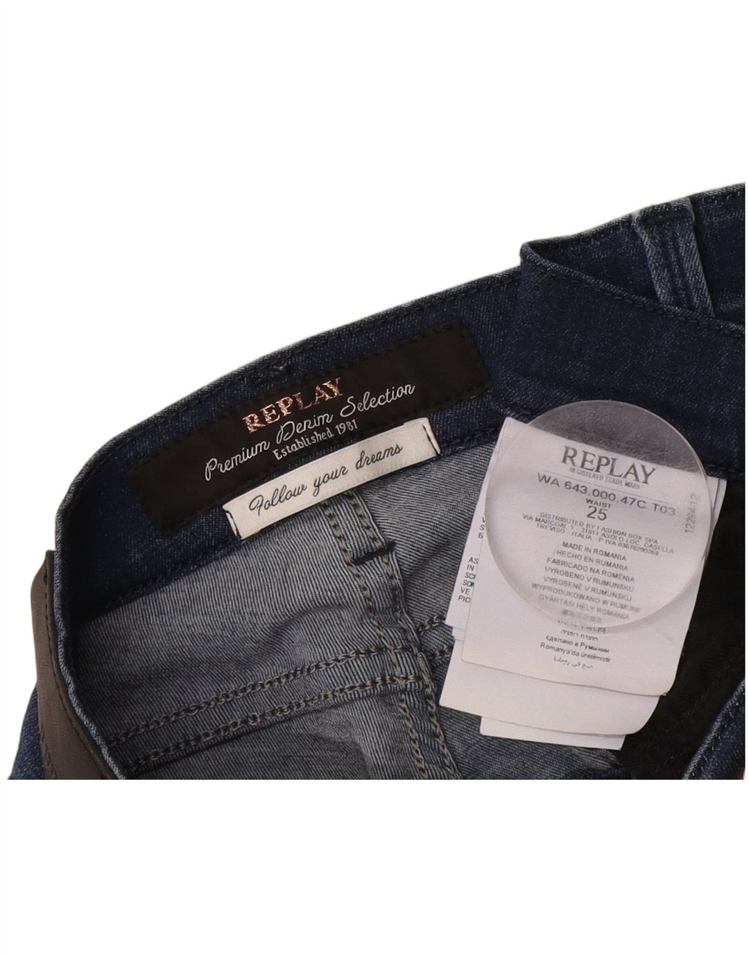 Replay Jeans Skinny Feminino W25 L27 Azul Modal