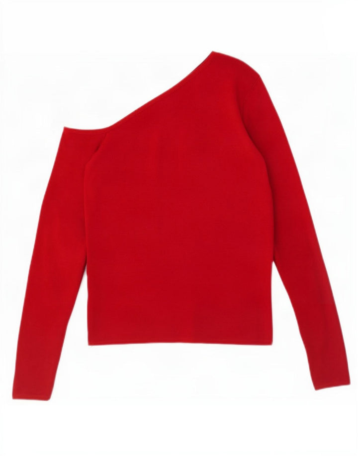 Zara Womens Crop One Ombro Top UK 12 Medium Red Viscose