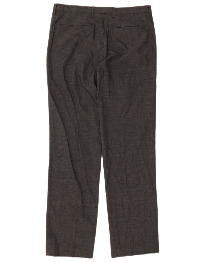Calça masculina Marks & Spencer Autograph Straight Suit W34 L33 Lã Cinza