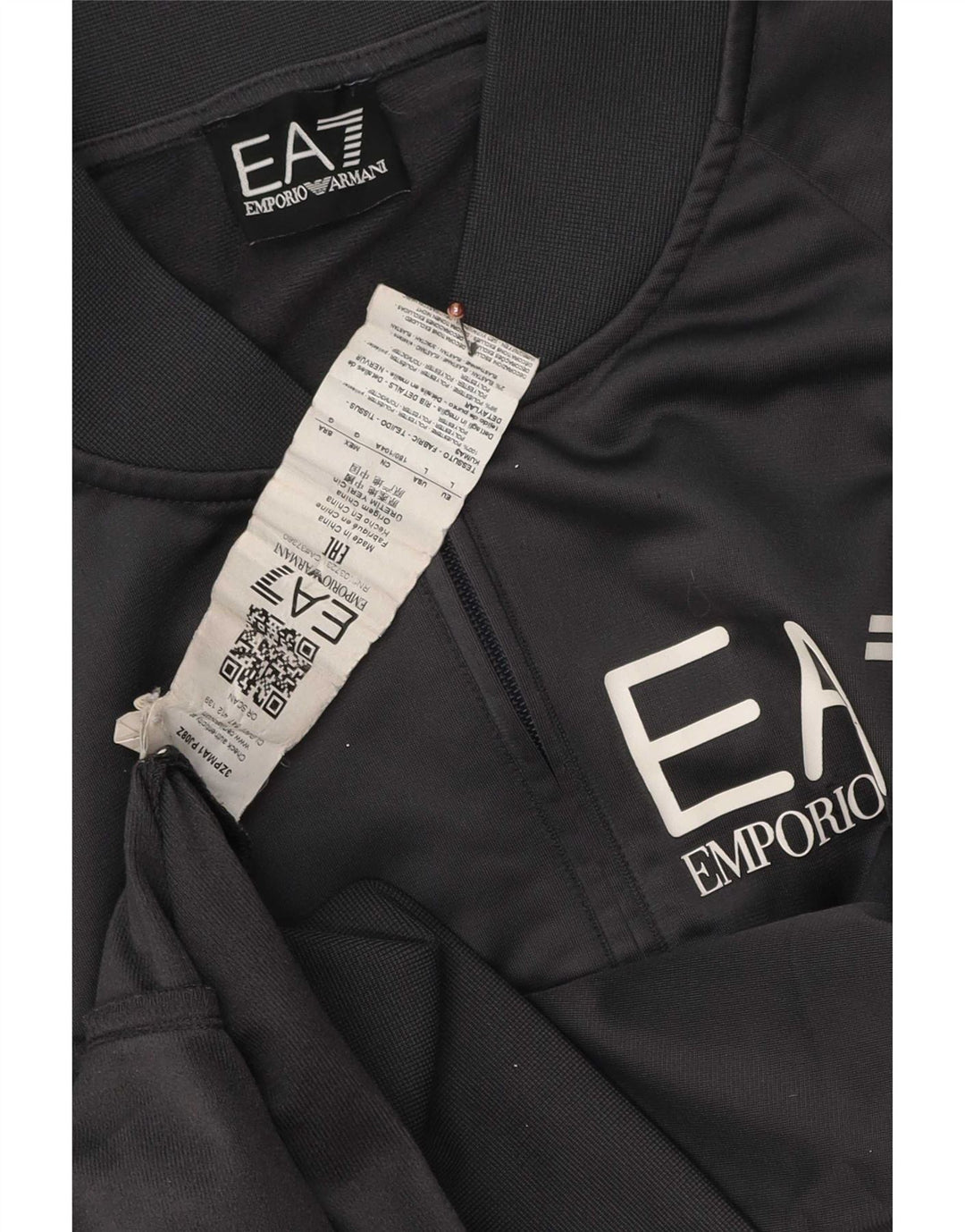 Emporio Armani Mens Graphic Tracksuit Top Jaqueta Grande Poliéster Cinza