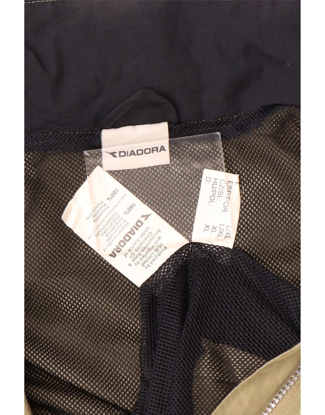 Jaqueta de chuva masculina Diadora UK 42 XL poliéster bege