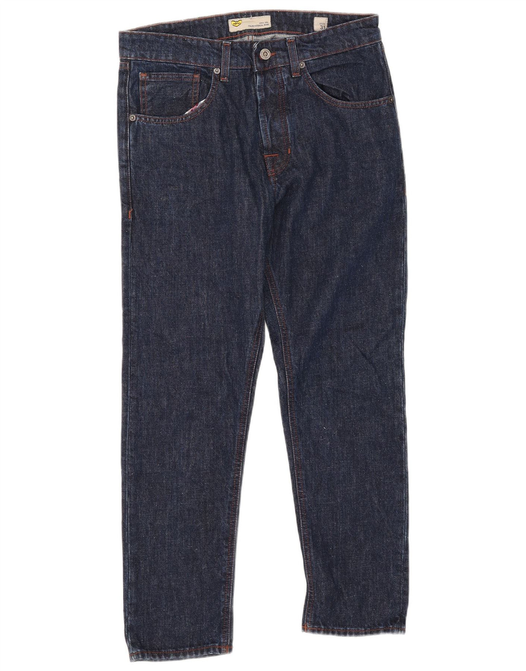 POP 84 Jeans reto masculino W31 L26 algodão azul marinho