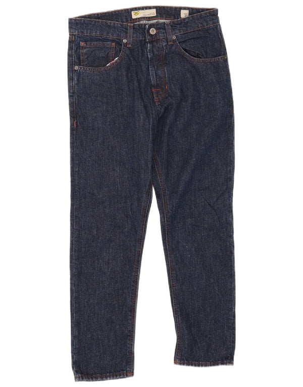 POP 84 Jeans reto masculino W31 L26 algodão azul marinho