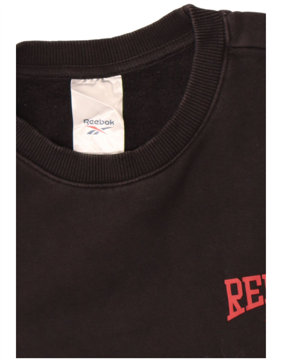 Reebok Mens Moletom Jumper Médio Algodão Preto